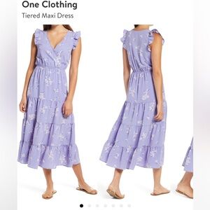 One Clothing Lavender Tiered Maxi Dress